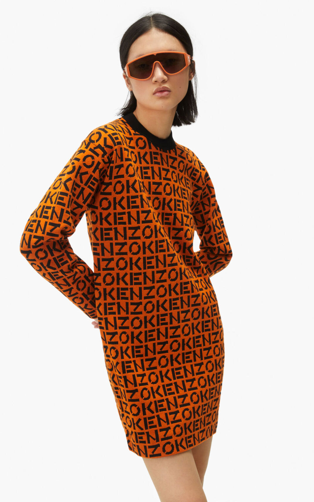 Robe Kenzo Femme Sport monogrammed Orange Foncé BVAPG-7540